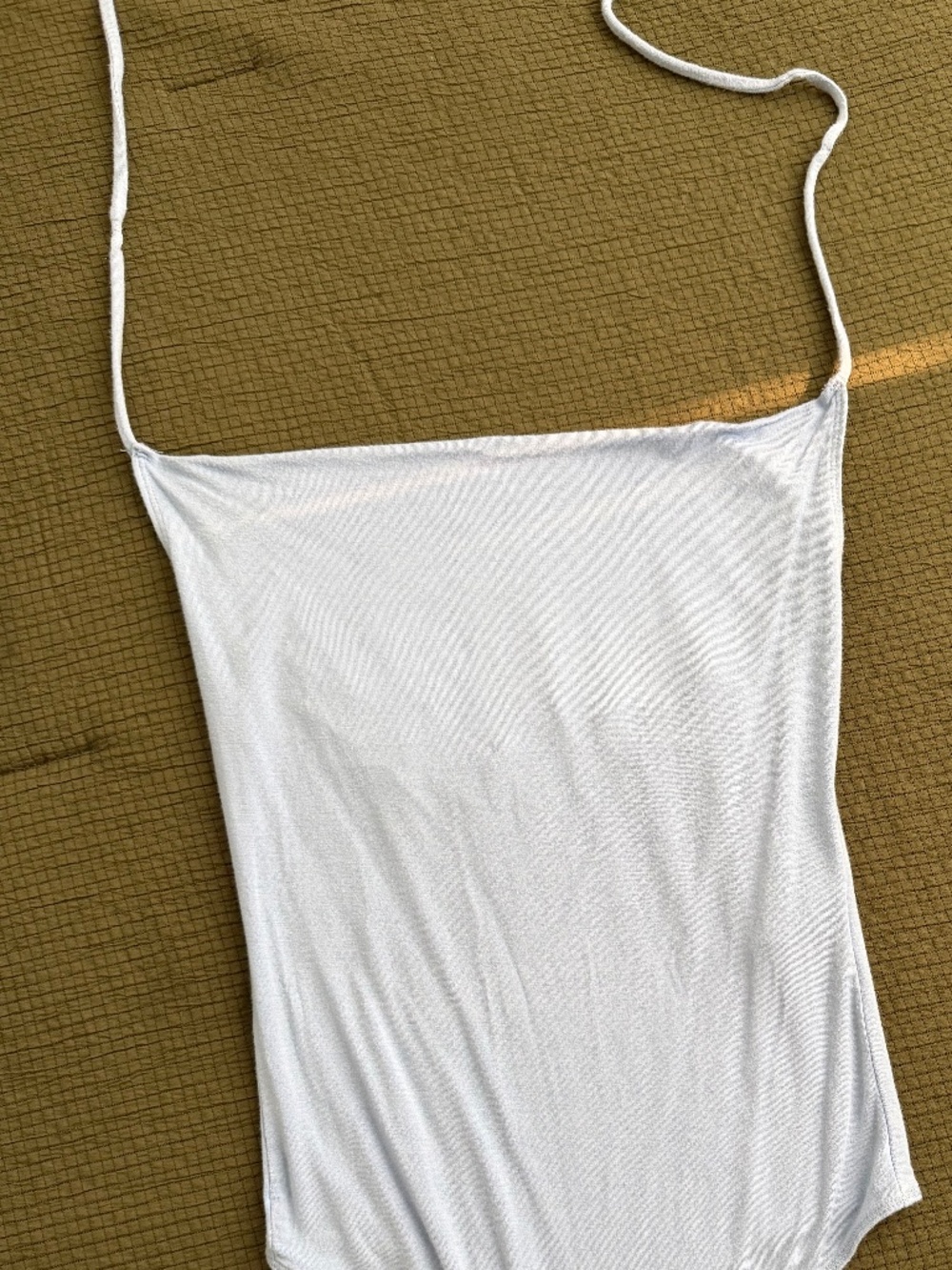 Light blue Abercrombie & Fitch Soft AF Drapey Halter bodysuit